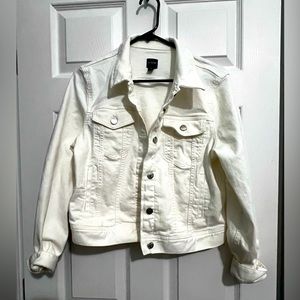 J. Crew Factory White Denim Jacket